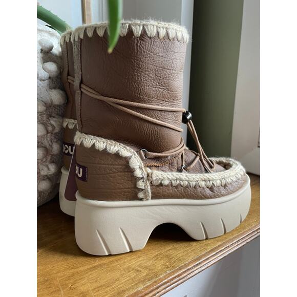 Mou Lunar Landing Snow Boots Brown 39 NEW - Picture 4 of 4